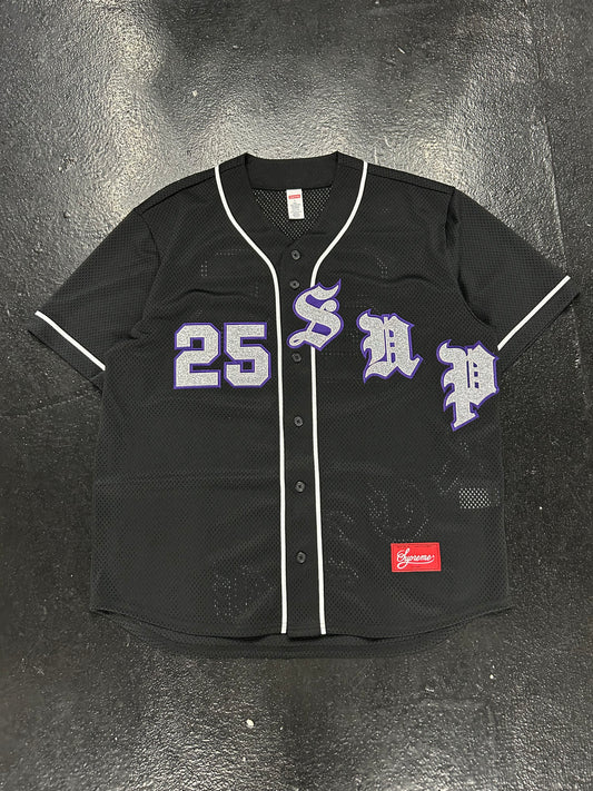 SUPREME BLACK BASEBALL JERSEY (BRAND NEW)