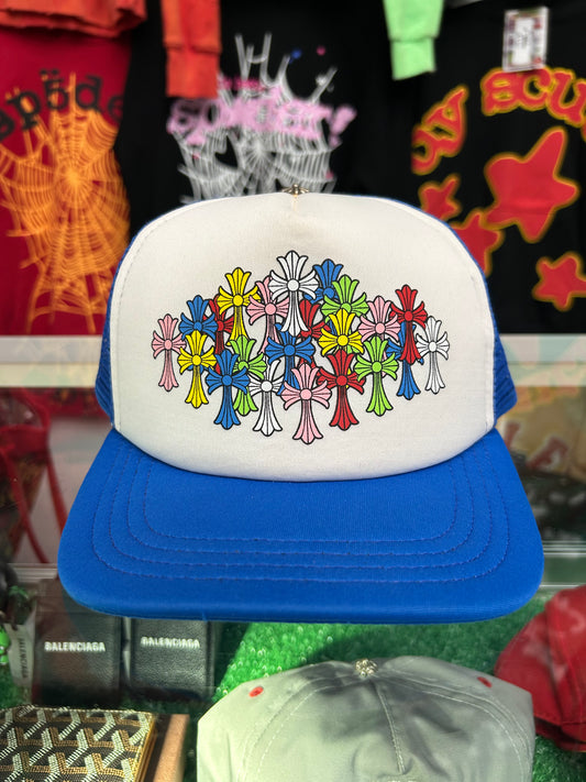 CHROME HEARTS CEMETERY BLUE TRUCKER HAT (PRE-OWNED)
