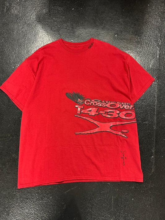 TRAVIS SCOTT CACTUS JACK RED CROSSOVER TEE (PRE OWNED)