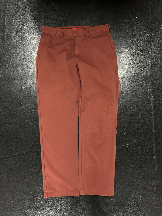 SUPREME BURGUNDY WORKWEAR PANTS (SIZE 34) (PRE OWNED)