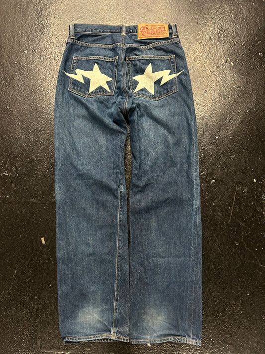 BAPESTA STAR JEANS (PRE OWNED)