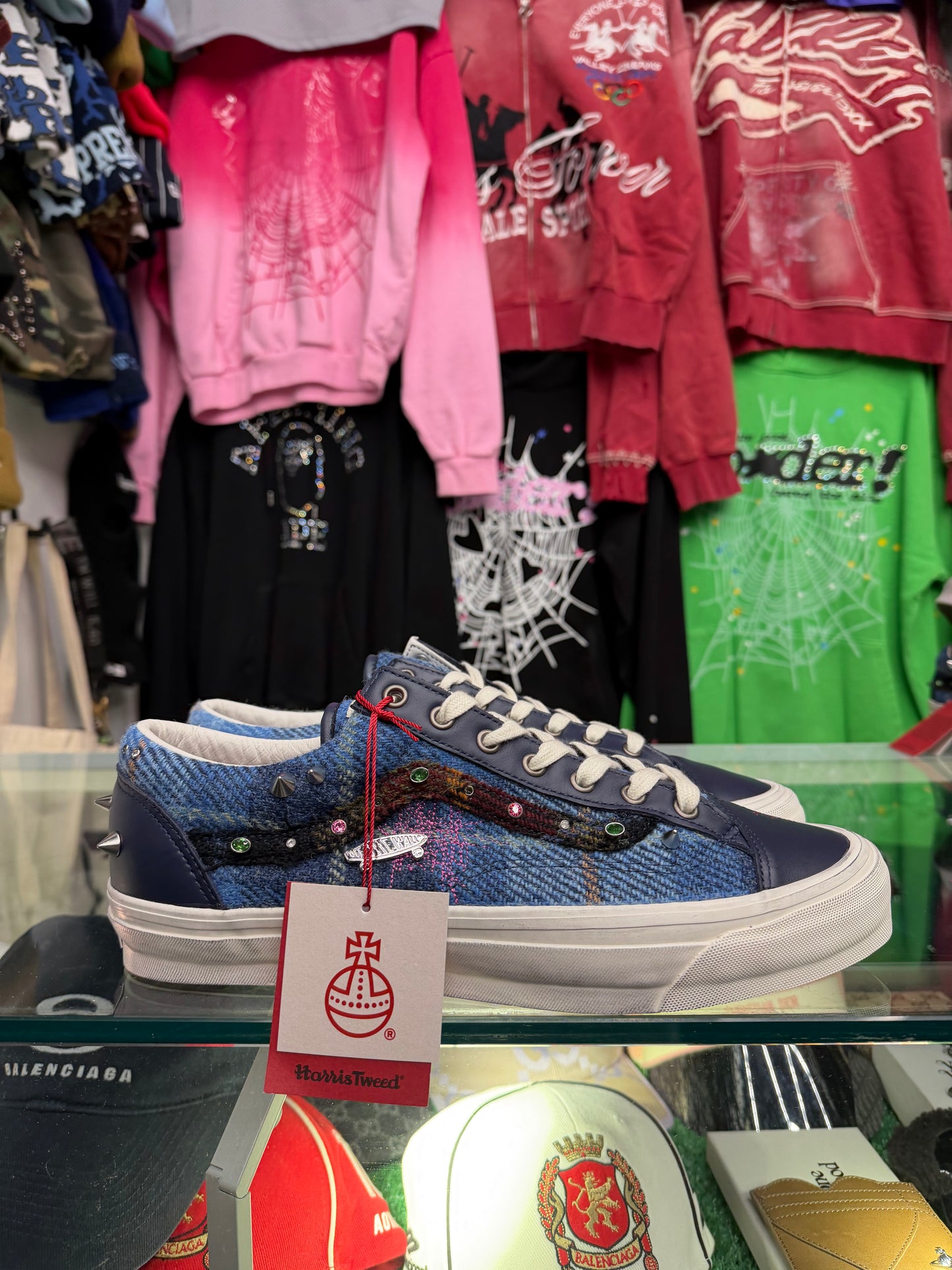 VANS PREMIUM LX OLD SKOOL HARRIS TWEED NAVY BLUE (BRAND NEW)