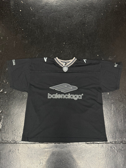 BALENCIAGA 3B FOOTBALL V-NECK OVERSIZED T-SHIRT (PRE-OWNED)
