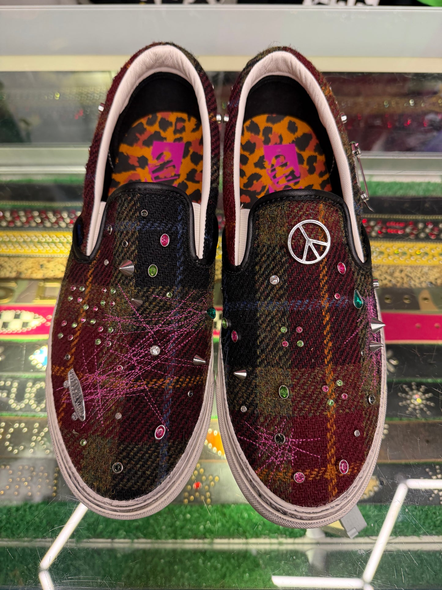VANS PREMIUM HARRIS TWEED SLIP ONS (PRE-OWNED W/ BOX)