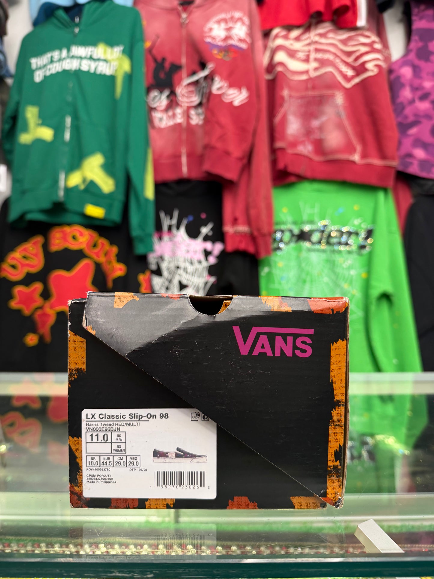 VANS PREMIUM HARRIS TWEED SLIP ONS (PRE-OWNED W/ BOX)