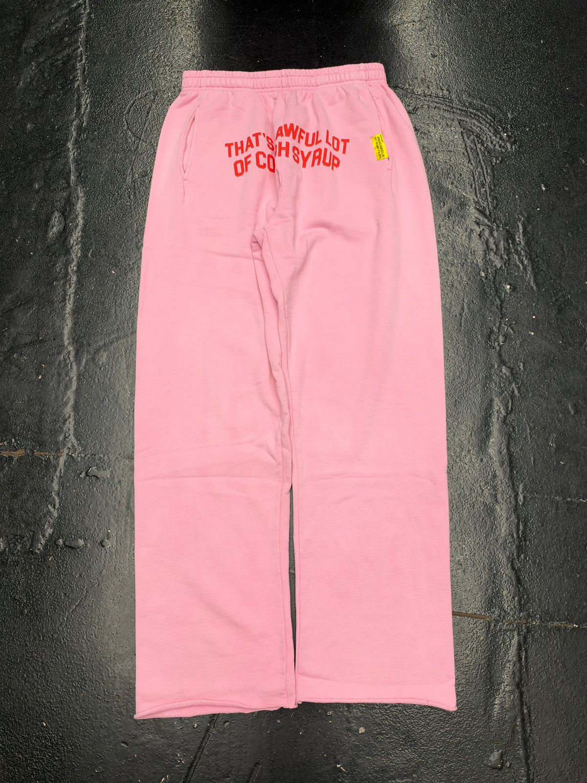 THATS A AWFUL LOT OF COUGH SYRUP CLASSIC FLARE SWEATPANTS “PINK” (BRAND NEW)