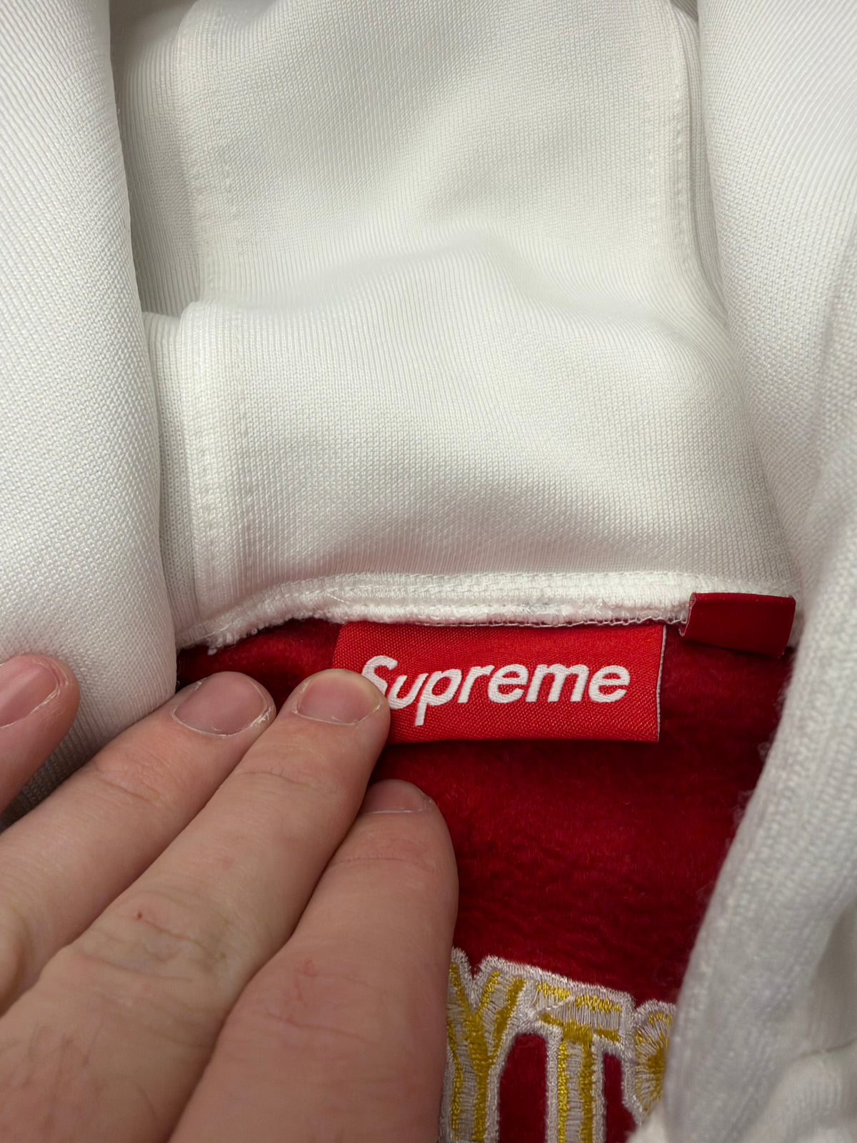 SUPREME FOOTBALL ZIP UP HOODED SWEATSHIRT WHITE (PRE-OWNED)