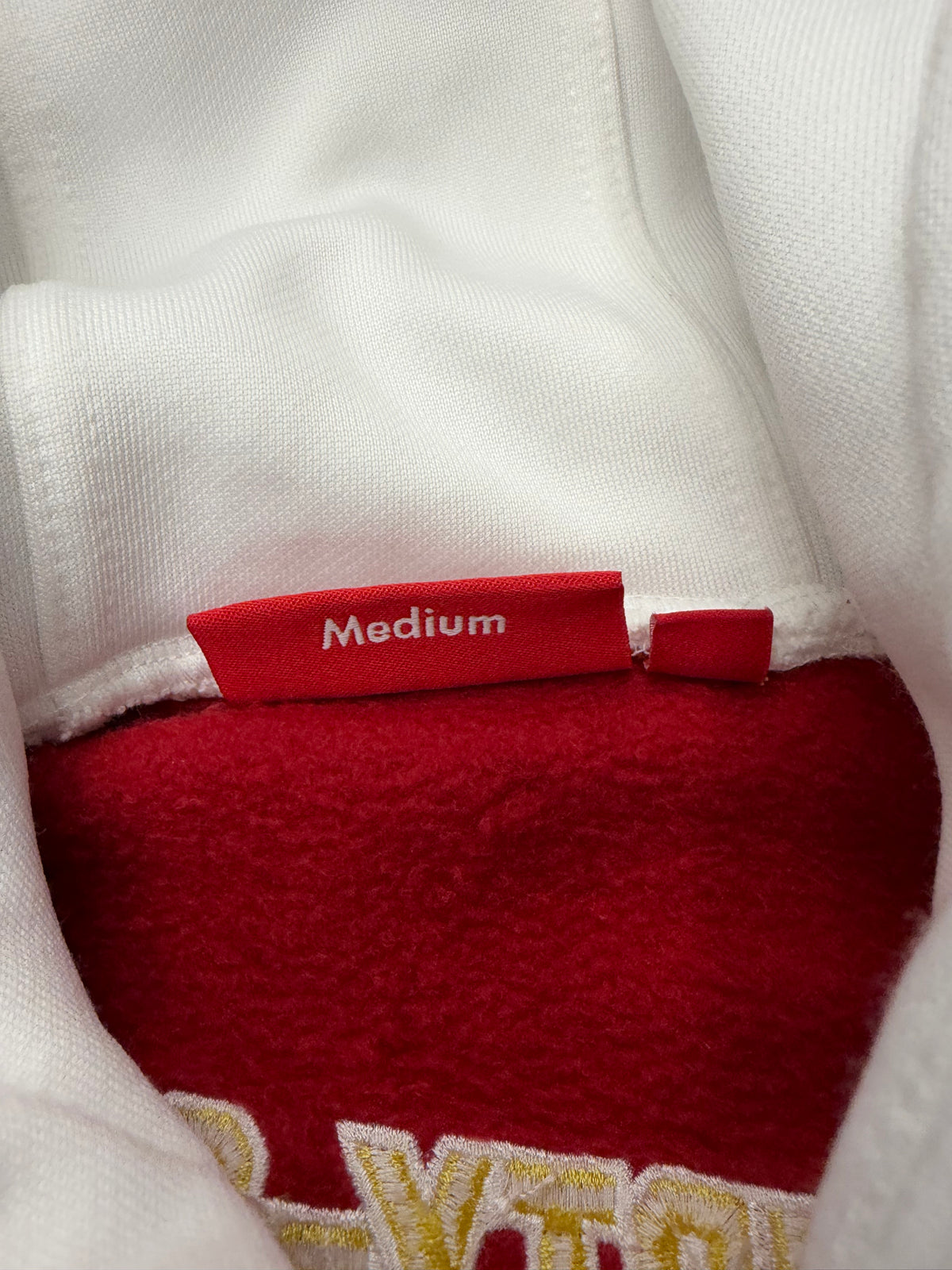 SUPREME FOOTBALL ZIP UP HOODED SWEATSHIRT WHITE (PRE-OWNED)
