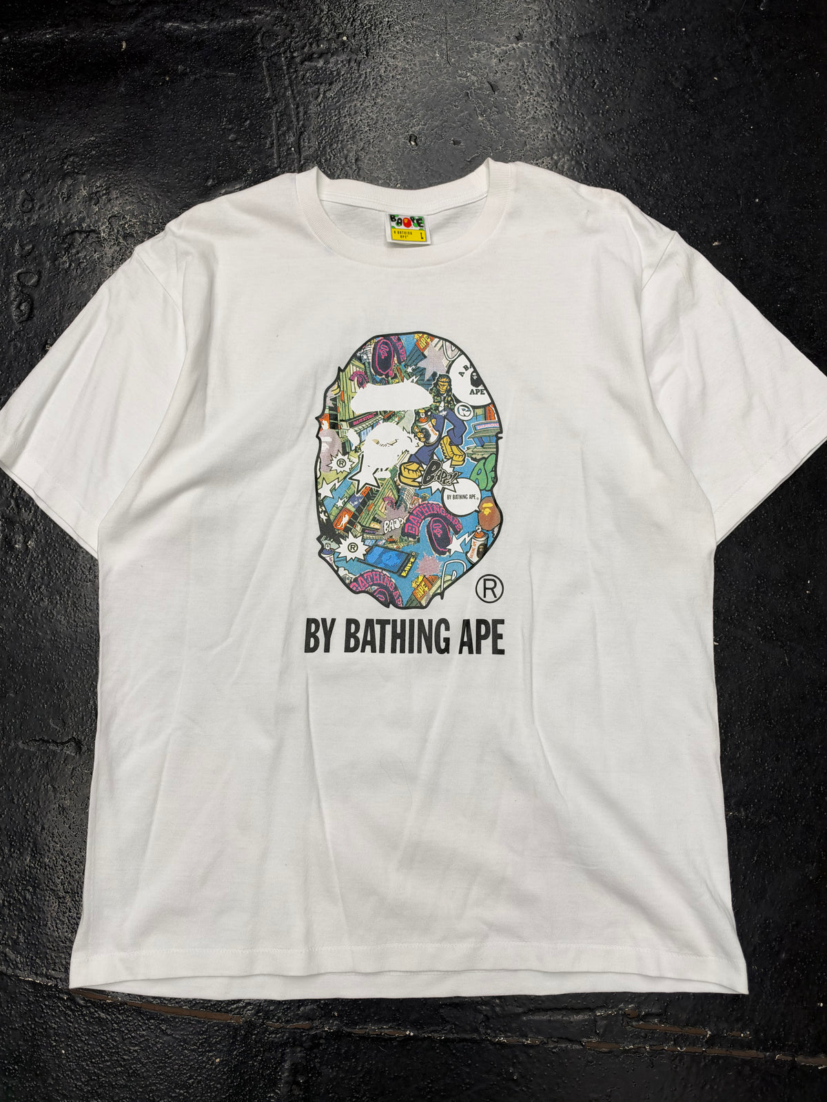 BAPE COMIC ART APE HEAD TEE (PRE-OWNED)