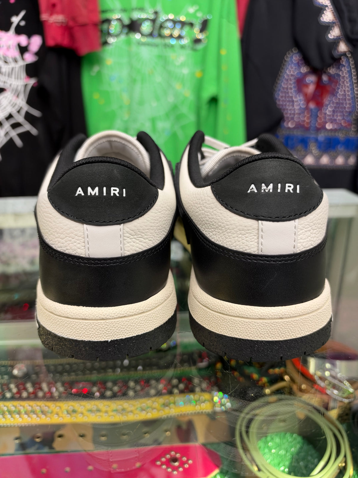 AMIRI SKEL LOW TOP LEATHER SNEAKERS (PRE-OWNED)