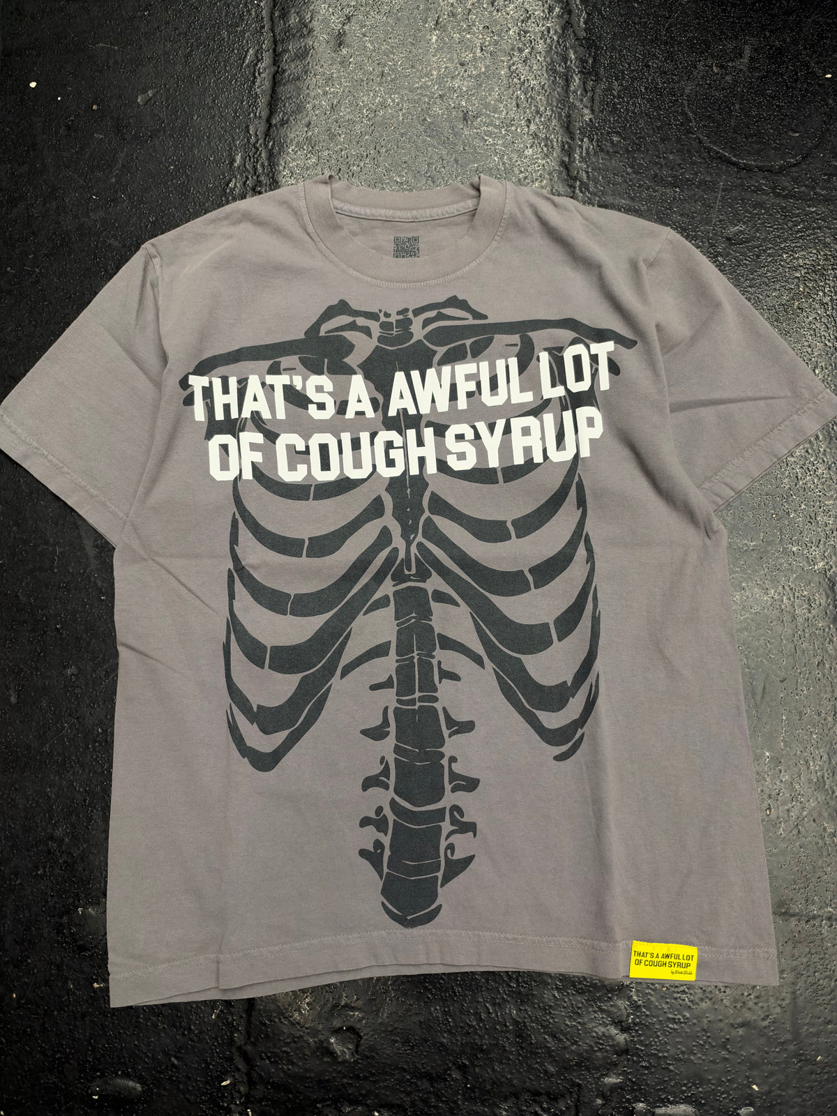 THATS A AWFUL LOT OF COUGH SYRUP ALOCS SKELETON TEE “GREY” (BRAND NEW)
